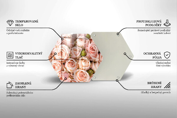 Glas Herdabdeckplatte Strauß zarter Rosen