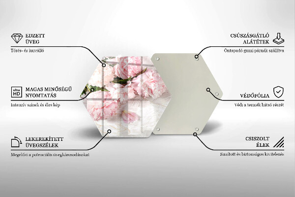 Glas Herdabdeckplatte Zarte Rosenblüten
