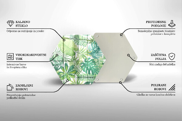 Glas Herdabdeckplatte Aquarell-Boho-Blätter