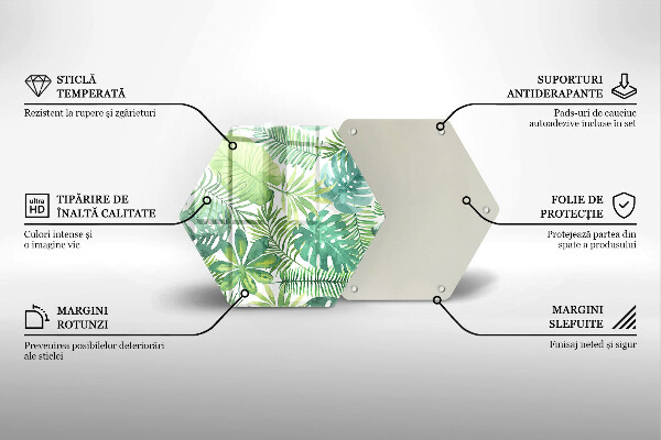 Glas Herdabdeckplatte Aquarell-Boho-Blätter