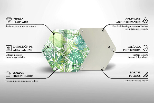 Glas Herdabdeckplatte Aquarell-Boho-Blätter