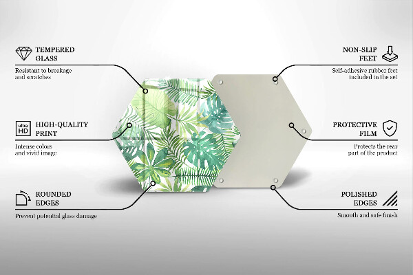 Glas Herdabdeckplatte Aquarell-Boho-Blätter