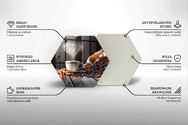 Glas Herdabdeckplatte Kaffeetasse und Herz