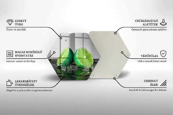 Glas Herdabdeckplatte Saftige Limetten und Wasser