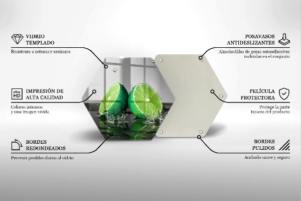 Glas Herdabdeckplatte Saftige Limetten und Wasser