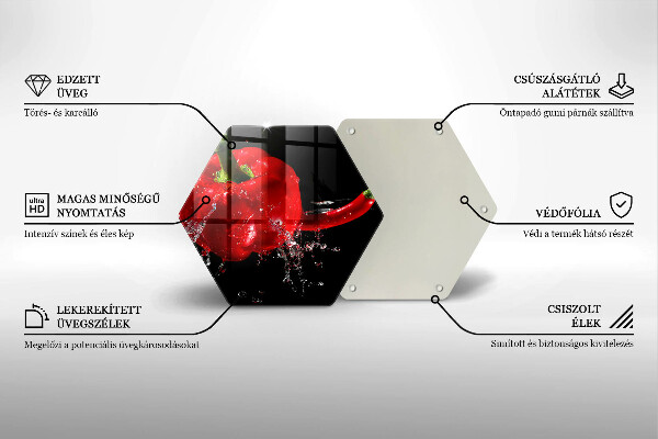 Glas Herdabdeckplatte Rote Paprika in Wasser