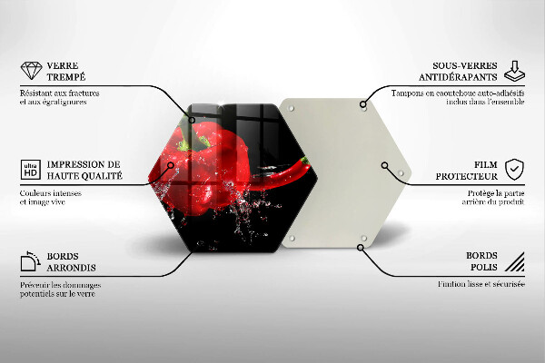 Glas Herdabdeckplatte Rote Paprika in Wasser