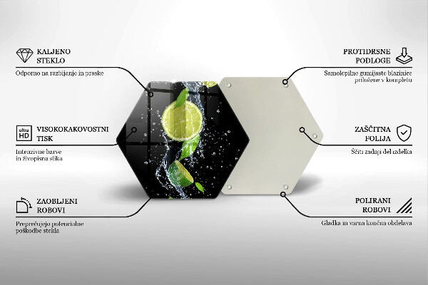 Glas Herdabdeckplatte Saftige Limetten in Wasser