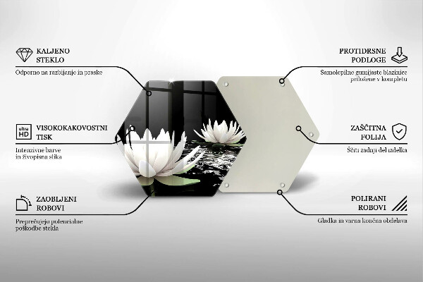 Glas Herdabdeckplatte Weiße Lilien auf dem Wasser