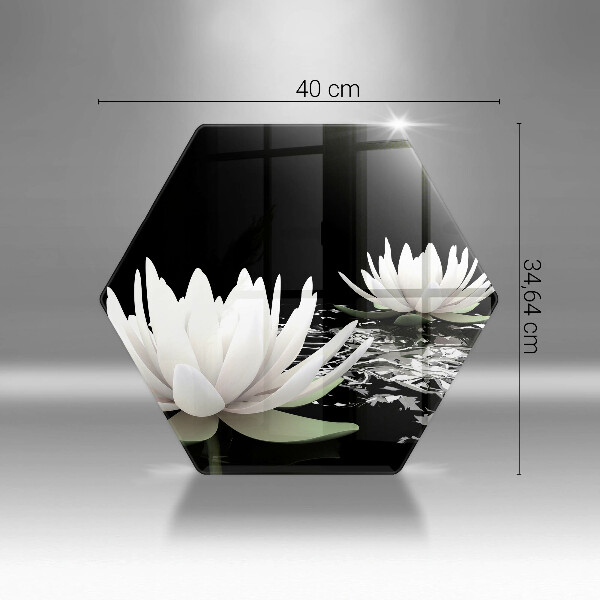 Glas Herdabdeckplatte Weiße Lilien auf dem Wasser