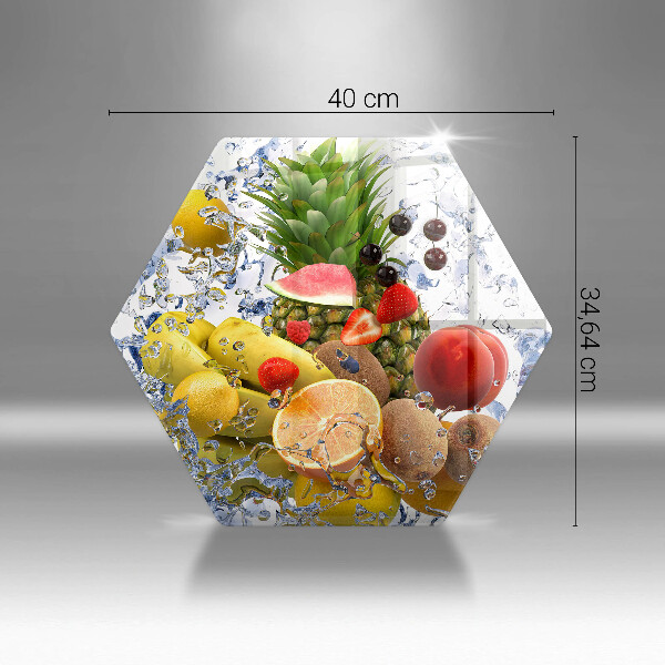 Glas Herdabdeckplatte Saftige Früchte und Wasser