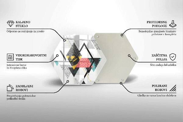 Glas Herdabdeckplatte Abstrakte Dreiecke