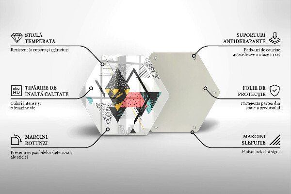 Glas Herdabdeckplatte Abstrakte Dreiecke