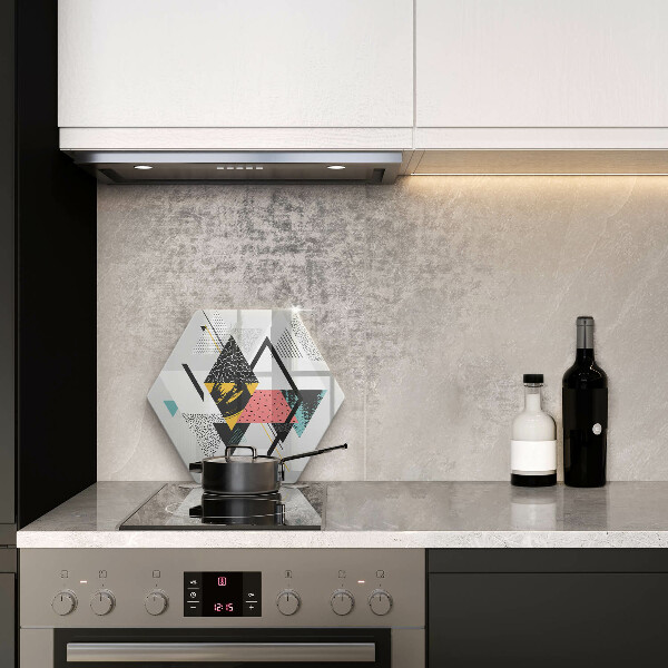 Glas Herdabdeckplatte Abstrakte Dreiecke