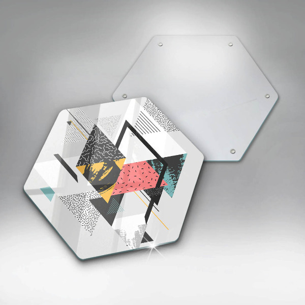 Glas Herdabdeckplatte Abstrakte Dreiecke