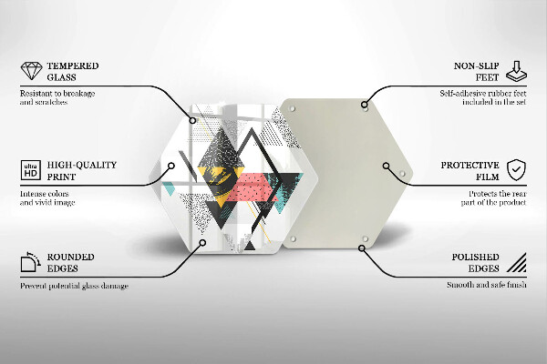 Glas Herdabdeckplatte Abstrakte Dreiecke