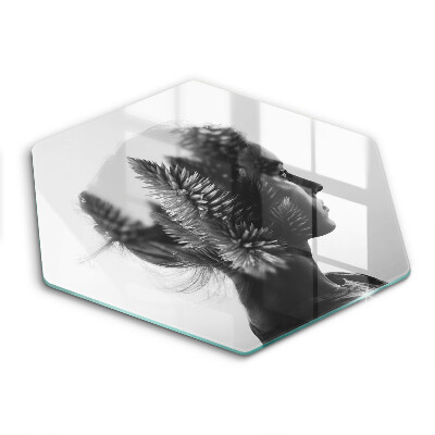 Glas Herdabdeckplatte Frau und Wald