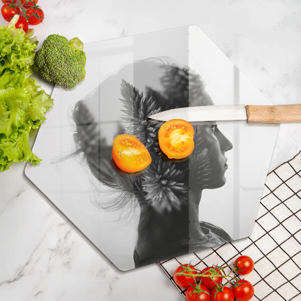 Glas Herdabdeckplatte Frau und Wald