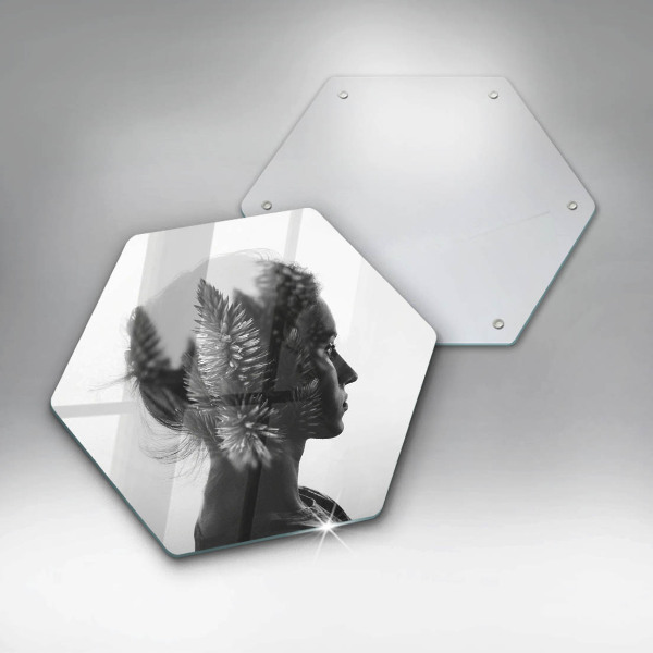 Glas Herdabdeckplatte Frau und Wald