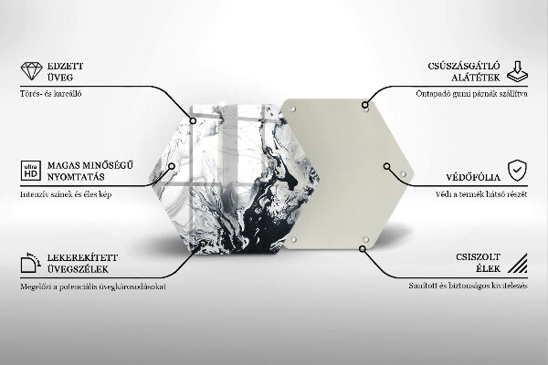 Glas Herdabdeckplatte Tintenabstraktion