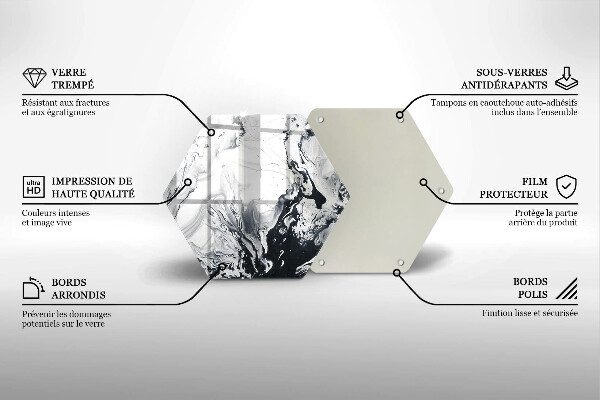 Glas Herdabdeckplatte Tintenabstraktion