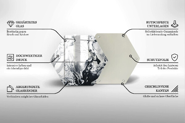 Glas Herdabdeckplatte Tintenabstraktion