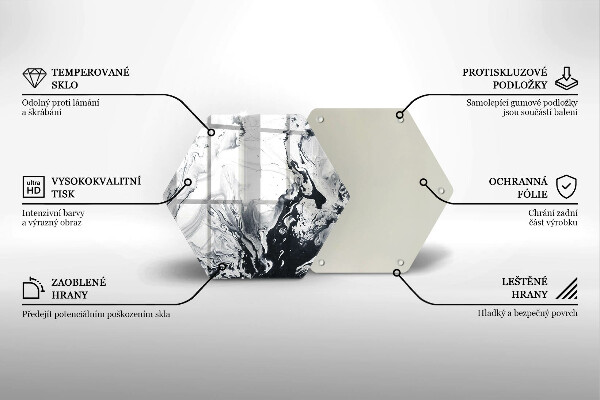 Glas Herdabdeckplatte Tintenabstraktion