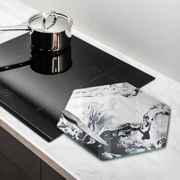 Glas Herdabdeckplatte Tintenabstraktion