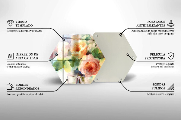 Glas Herdabdeckplatte Bemalte Blumen