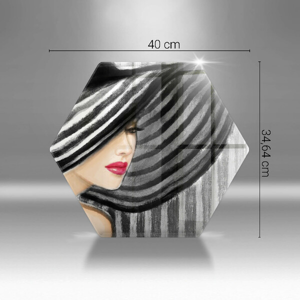 Glas Herdabdeckplatte Frau mit Hut