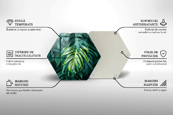 Glas Herdabdeckplatte Wilde Monstera-Blätter
