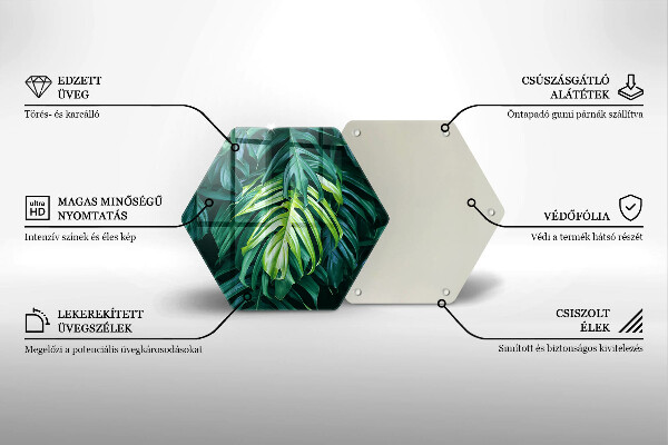 Glas Herdabdeckplatte Wilde Monstera-Blätter