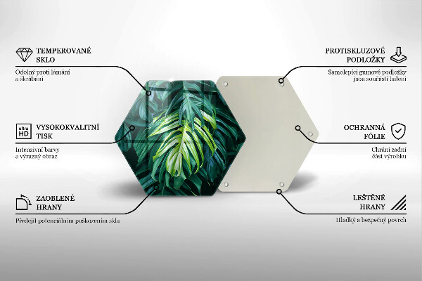 Glas Herdabdeckplatte Wilde Monstera-Blätter