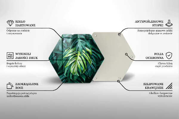 Glas Herdabdeckplatte Wilde Monstera-Blätter