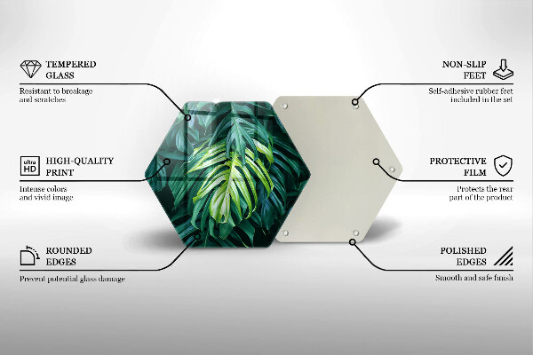 Glas Herdabdeckplatte Wilde Monstera-Blätter