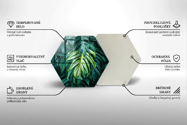 Glas Herdabdeckplatte Wilde Monstera-Blätter