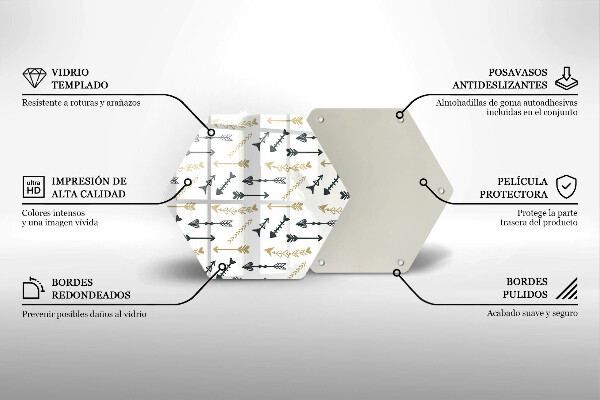 Glas Herdabdeckplatte Boho-Pfeilmuster