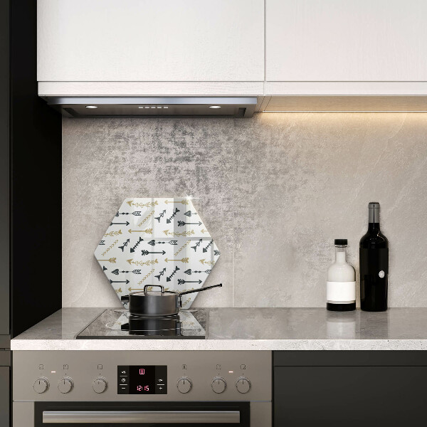Glas Herdabdeckplatte Boho-Pfeilmuster
