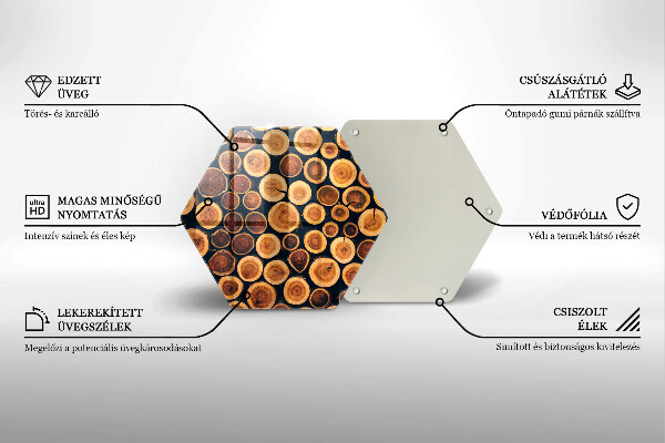 Glas Herdabdeckplatte Baumstümpfe aus Holz