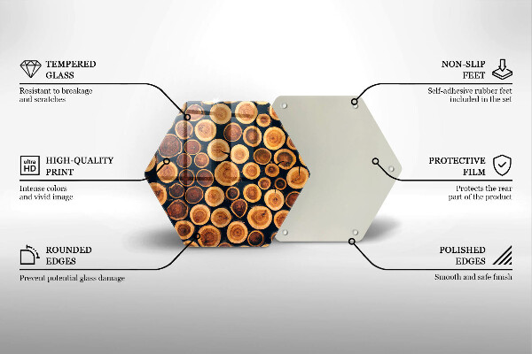 Glas Herdabdeckplatte Baumstümpfe aus Holz