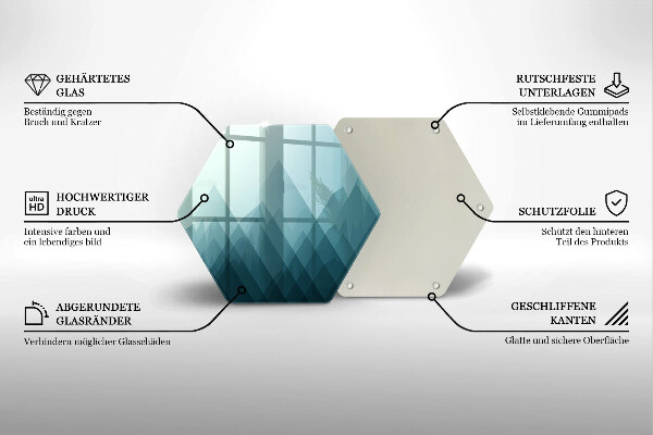 Glas Herdabdeckplatte Abstrakte Berge