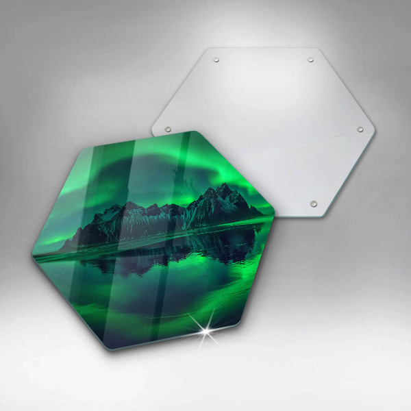 Glas Herdabdeckplatte Nordlichtlandschaft