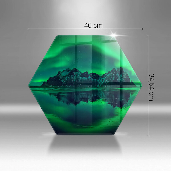 Glas Herdabdeckplatte Nordlichtlandschaft