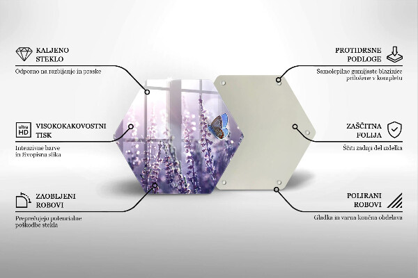 Glas Herdabdeckplatte Wildblumen und Schmetterling