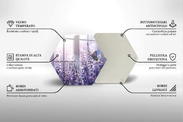 Glas Herdabdeckplatte Wildblumen und Schmetterling