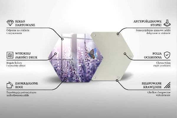 Glas Herdabdeckplatte Wildblumen und Schmetterling