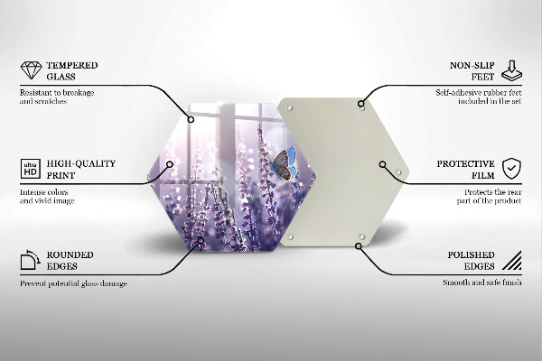 Glas Herdabdeckplatte Wildblumen und Schmetterling