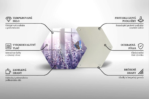 Glas Herdabdeckplatte Wildblumen und Schmetterling