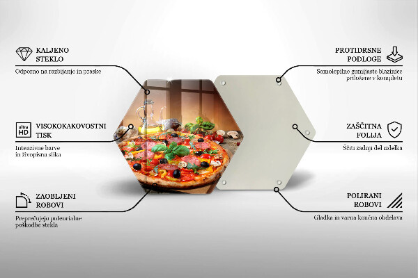 Glas Herdabdeckplatte Italienische Pizza