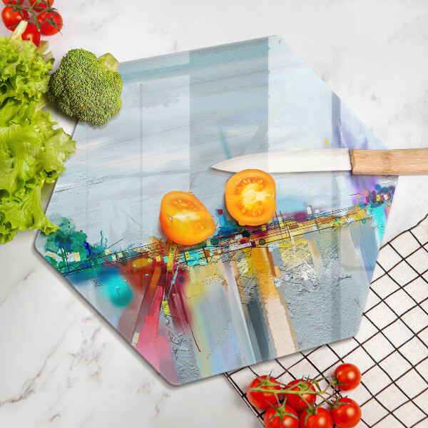 Glas Herdabdeckplatte Gemalte Abstraktion